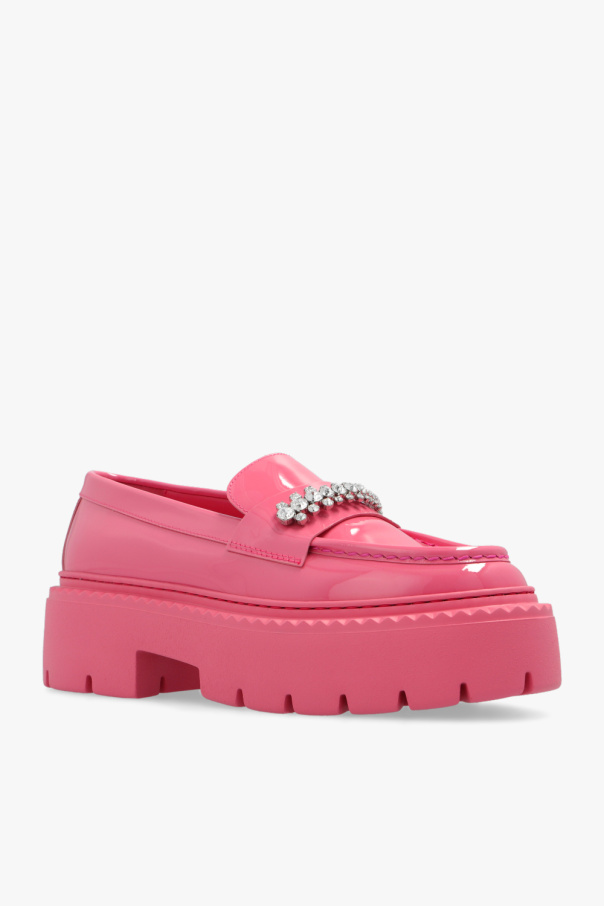 【JIMMY CHOO】FLORENT/F BALLET PINK LEATHER ★関税送料込み FLORENT/F | Powder Pink and Pastel Mix Leather Trainers